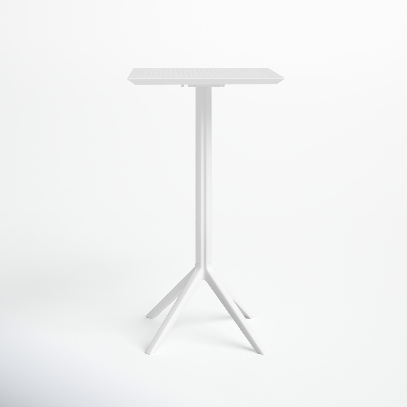 Farrah 23.6" W Square Foldable Resin Outdoor Bar Table, White
