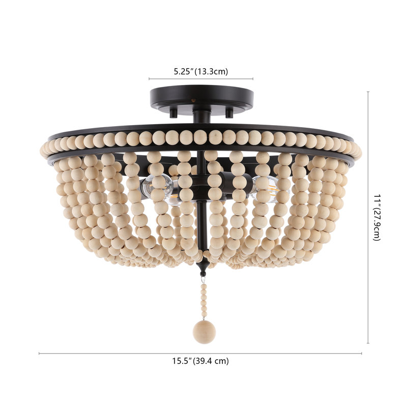 Algomera Solid Wood Semi Flush Mount