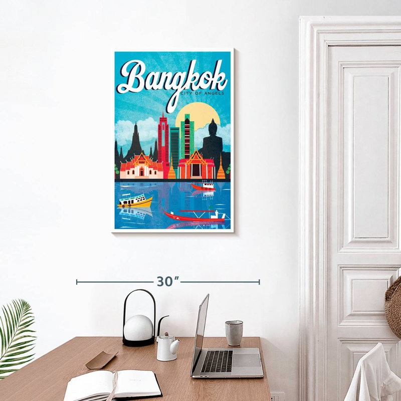 Affiche rétro de bangangourisme, H 30 po x l 20 po