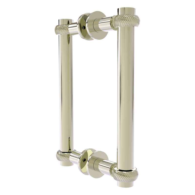 Polished Nickel Twisted Accent Back-to-Back Shower Door Pull