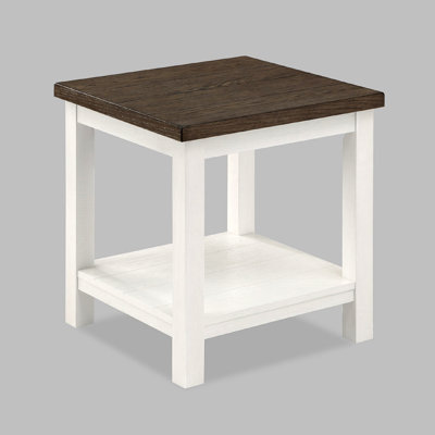 Table de bout de style campagnard avec plateau rectangulaire en bois 1pc