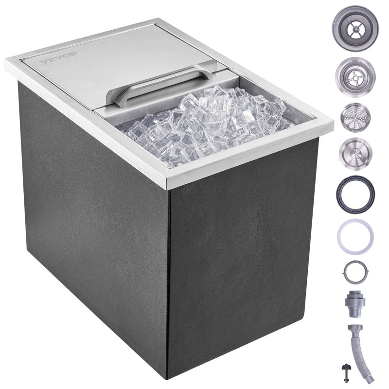 VEVOR 28 Qt Stainless Steel Drop-In Ice Chest with Aluminum Handle