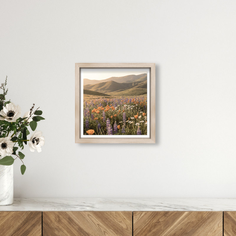 Lavender Hill Print by Oliver Gal, 13.5" H x 13.5" W, Natural Oak Shadowbox