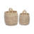 Banana Leaf Handmade String Detail Decorative and Functional Storage Basket with Handles