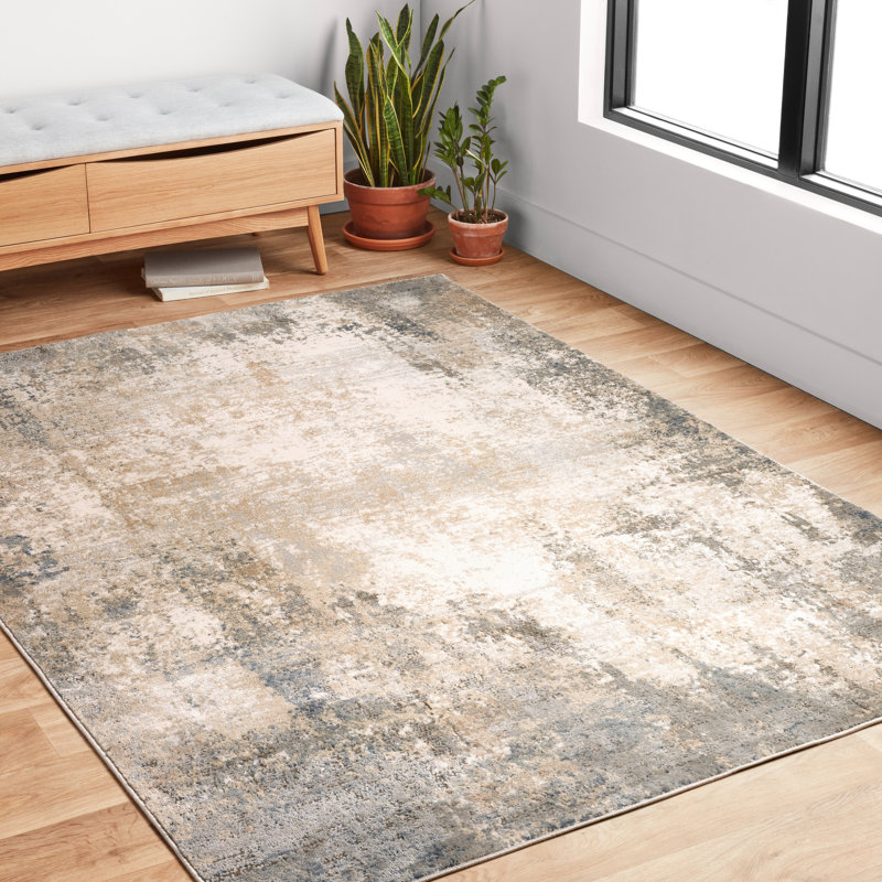 Tapis ivoire / gris Eleanore, Rectangle 11 pi 6 po x 15 pi