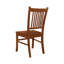 Chaise d’appoint à dossier en lattes de bois massif en brun