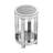 Mirror round table, 2-layer modern small sofa table with storage space, silver decorative table