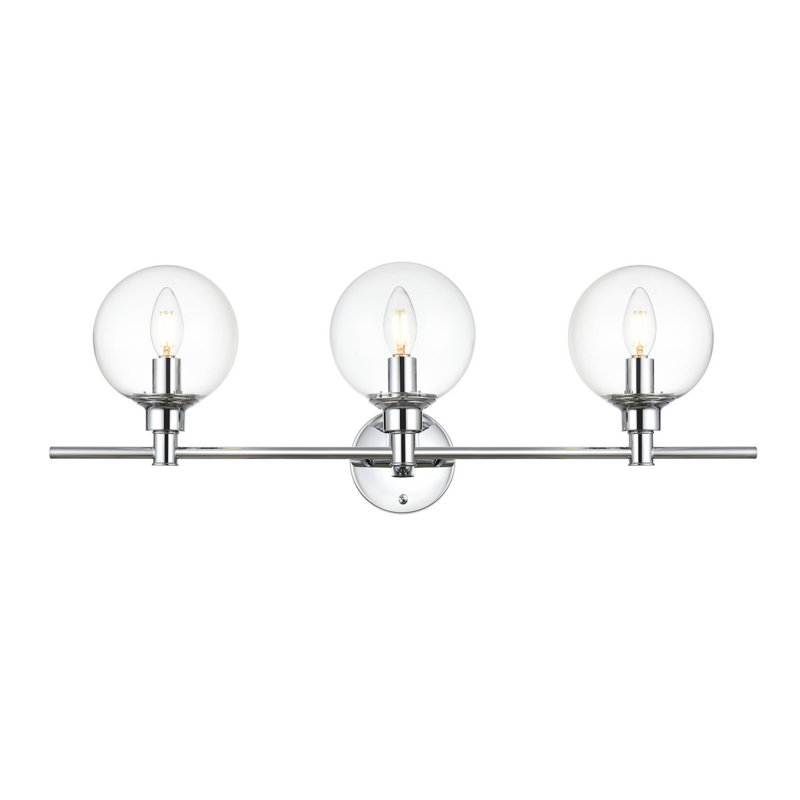 Éclairage pour meuble-lavabo Byeong, Chrome, H 10 po x l 19 po x P 19 po, Deux lumières