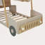 Lit voiture en bois avec coussin, toile de plafond et DEL-1110896143