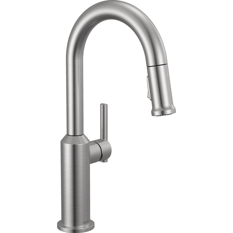 Single Handle Pull-Down Bar/Prep Faucet, Lumicoat Arctic Stainless
