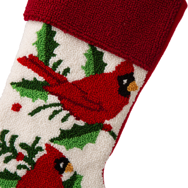 Hooked Cardinal Stocking