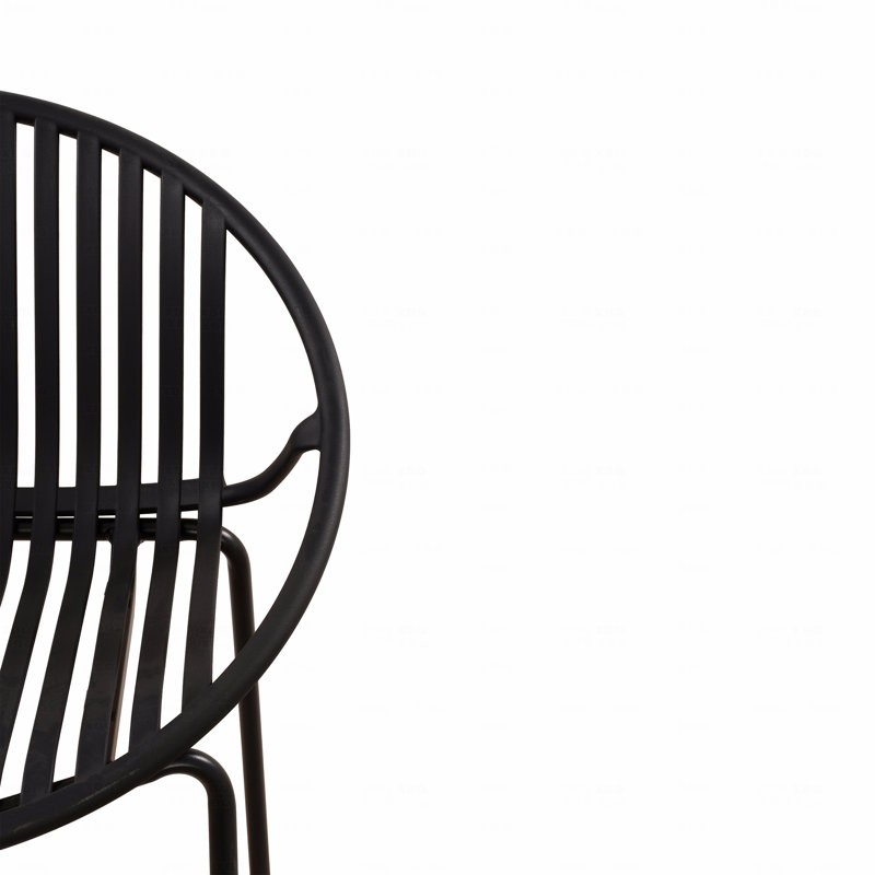 Set Of 2 Outdoor Patio Dining Chair, Stackable With Breathable Design, Modern Simple Art Style, Metal Legs And Plastic Backrest