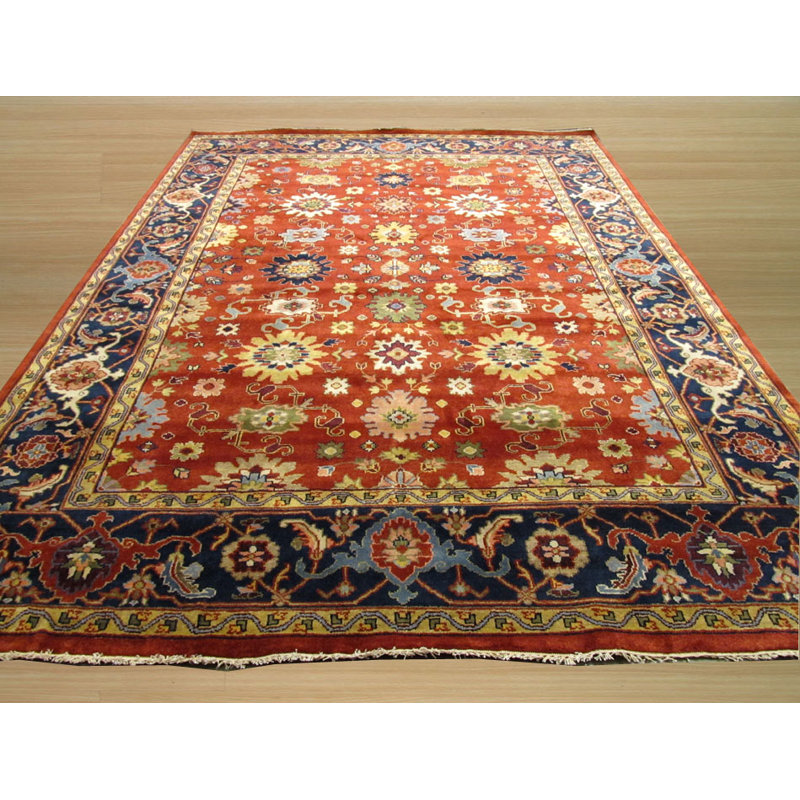 Tapis rouille noué à la main Lahar, Rectangle 12 pi x 15 pi