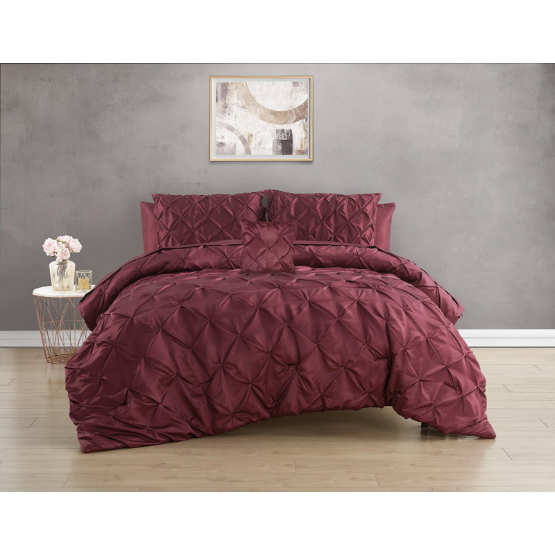 Polyester Sateen Comforter, King Comforter + 7 Additional Pieces, Black