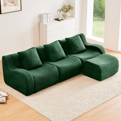 3 Seat Boneless With Fabric, No Assembly, - Slip And Ergonomic For Long Term Home Relax Seating Relaxation Comfort