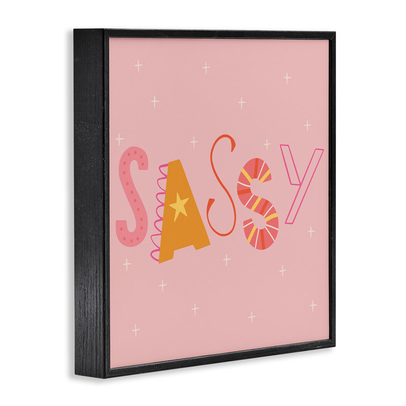 Impression par estampe rose typographique Sassy rose, design par Sazerelli Designs, H 17 po x l 17 po