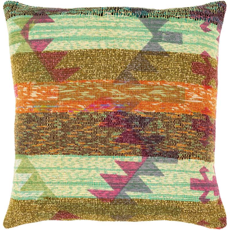 Thames Abstract Cotton Throw Pillow, Down, 30" x 30"