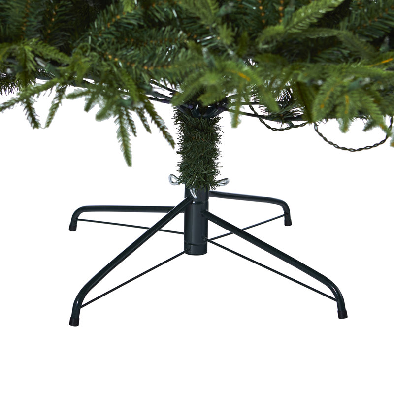 Green Lighted Artificial Fir Christmas Tree, 7.5' H