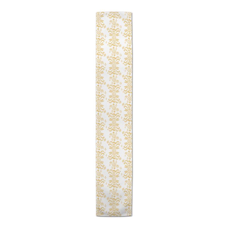 Evin Floral Cotton Blend Table Runner, 72" L x 16" W, Yellow