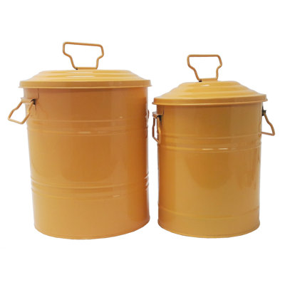 2 Piece Enameled Galvanized Steel Bucket Set