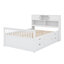 Base de lit plateforme capitaine avec bibliothèques de rangement et tablettes, quatre tiroirs-405834353
