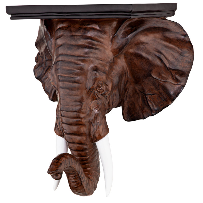 Realistic Resin Elephant Wall Bracket Shelf