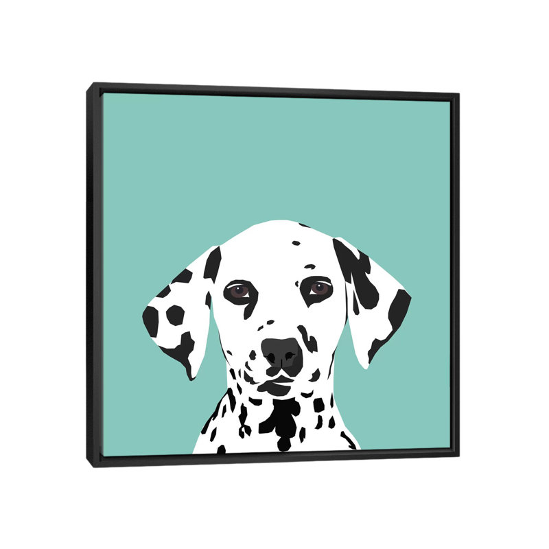 Dalmatien, impression sur toile tendue, H 18 po x l 18 po x P 1,5 po, Toile avec cadre noir, Pas de tapis