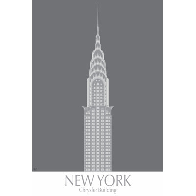 New York Chrysler Building Monochrome by Fab Funky - Wrapped Canvas Art Print