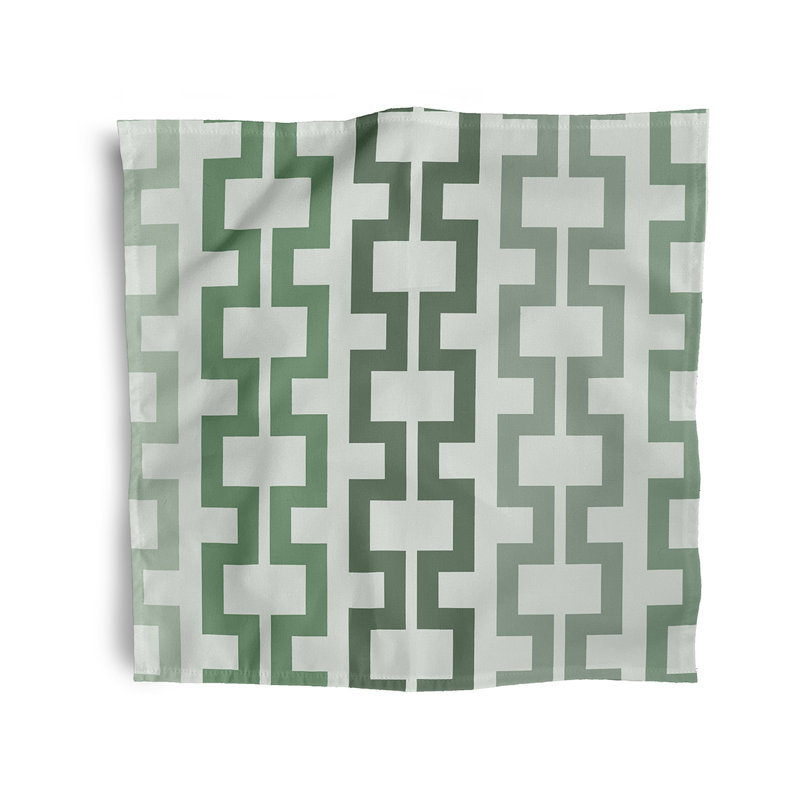 Kyne Polyester Geometric Square Napkin, Green