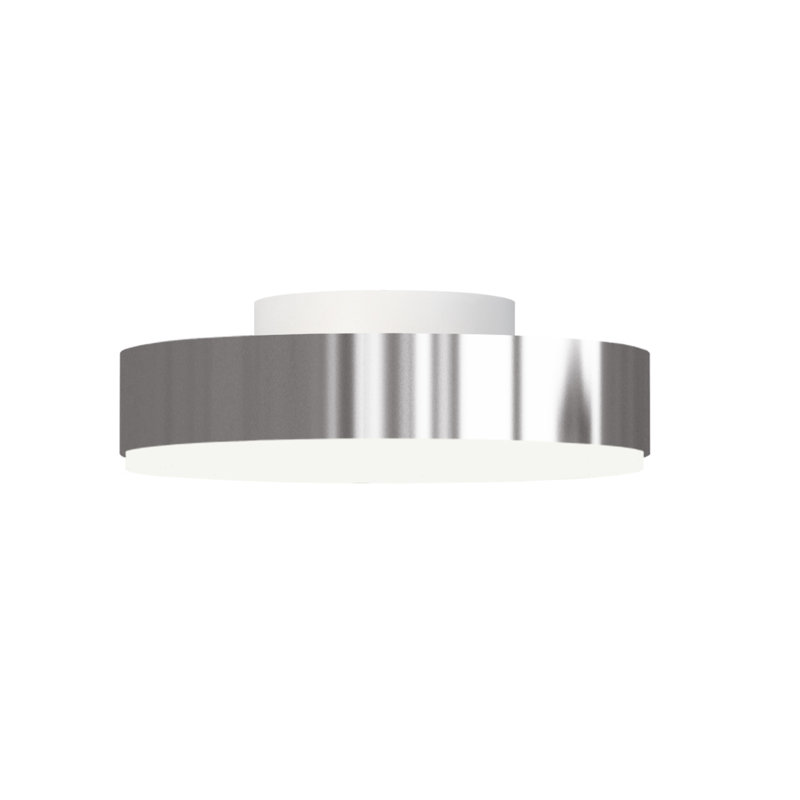 Discus Ceiling Lamp, Polished Nickel, Matte White