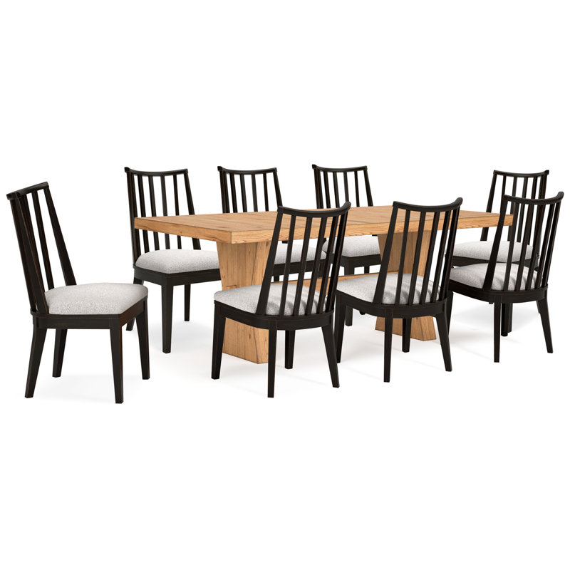 Duguay 9-Piece Dining Package, 9 Pieces: Table, 8 Chairs