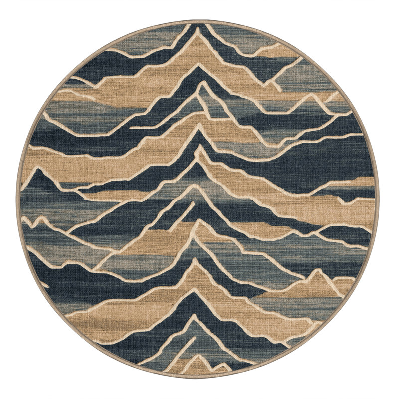  Tapis hawaïen lavable Mountain Ranges, Rond 4 pi