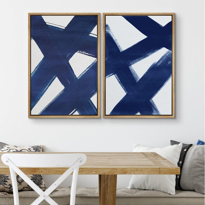 «Fleurs botaniques noires et blanches», 2 pièces sur toile, H 16 po x l 24 po, Encadré naturel
