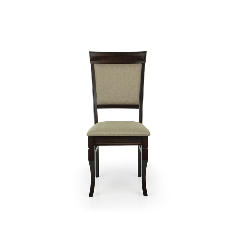 Chaise de salle à manger Charron, Beige foncé, Bois espresso