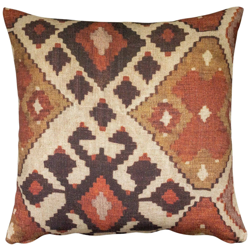 Geometric Red Cushion, 43x43cm, Feather filled