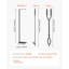 Ensemble d'outils de foyer, ensemble d'outils de feu 3 pièces et support avec support, pinces, tisonnier, accessoires de foyer en fer forgé pour feu de camp intérieur / extérieur, noir