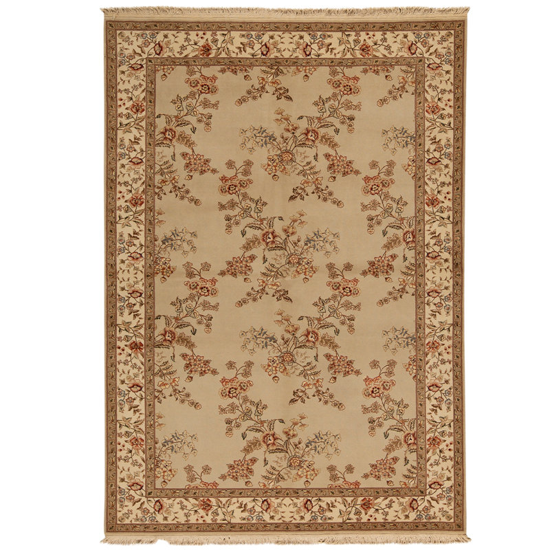 Wool Oriental Area Rug in Ivory