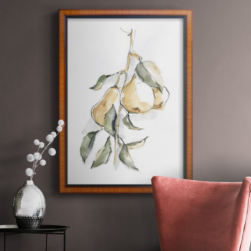 «Watercolor Fruit Contour I», toile encadrée de qualité supérieure - prête à être accrochée, H 20 po x l 16 po x P 2,5 po