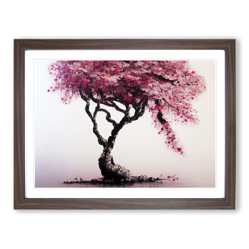 Dreamy Cherry Blossom Tree - Single Picture Frame Print, 46cm H x 64cm W, Walnut