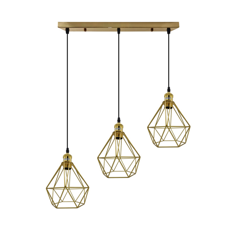 Brazzell 3 - Light Gold Kitchen Island Pendant