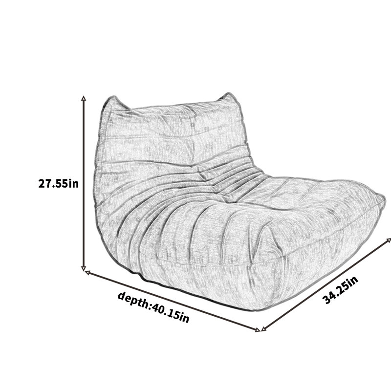 Simple and luxurious caterpillar sofa, Gray Chenille