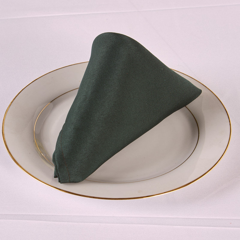 Nowayton Polyester Solid Colour Square Napkin, Dark Green