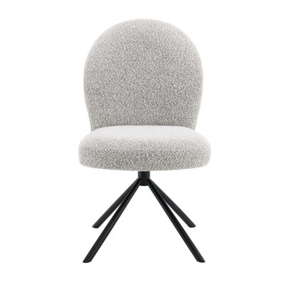 Chaise d'appoint grise avec pivot Grey Boucle, ensemble de 2