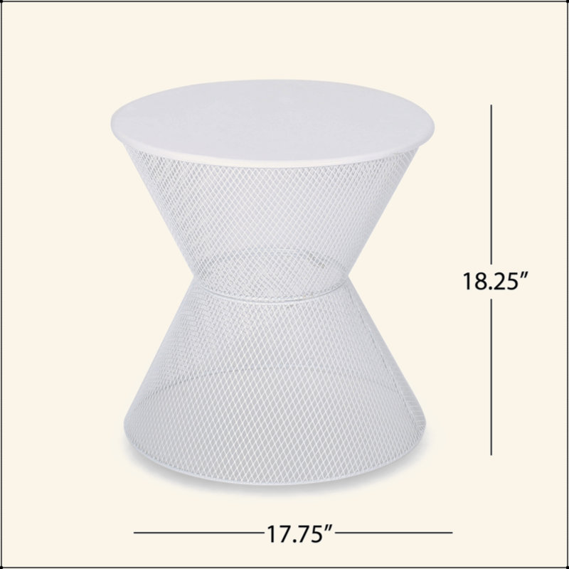 Charmante table d'appoint en bois rustique avec des détails complexes pour la décoration intérieure, Blanc mat