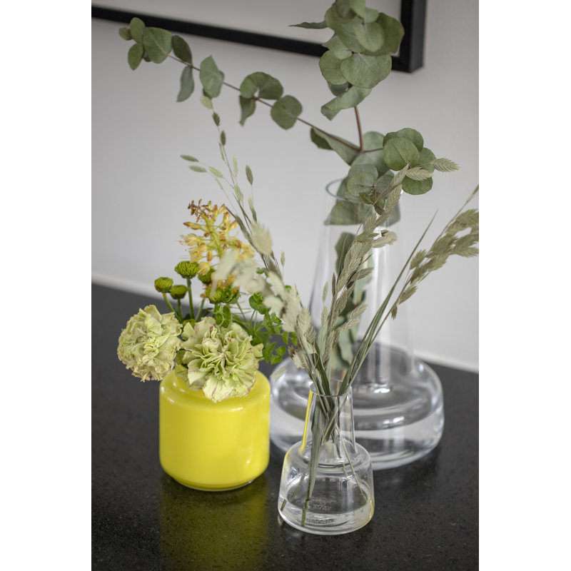 Vase de table en verre fait à la main Flora par Less Limits, Transparent, H 4,7 po x l 3,3 po x P 3,3 po