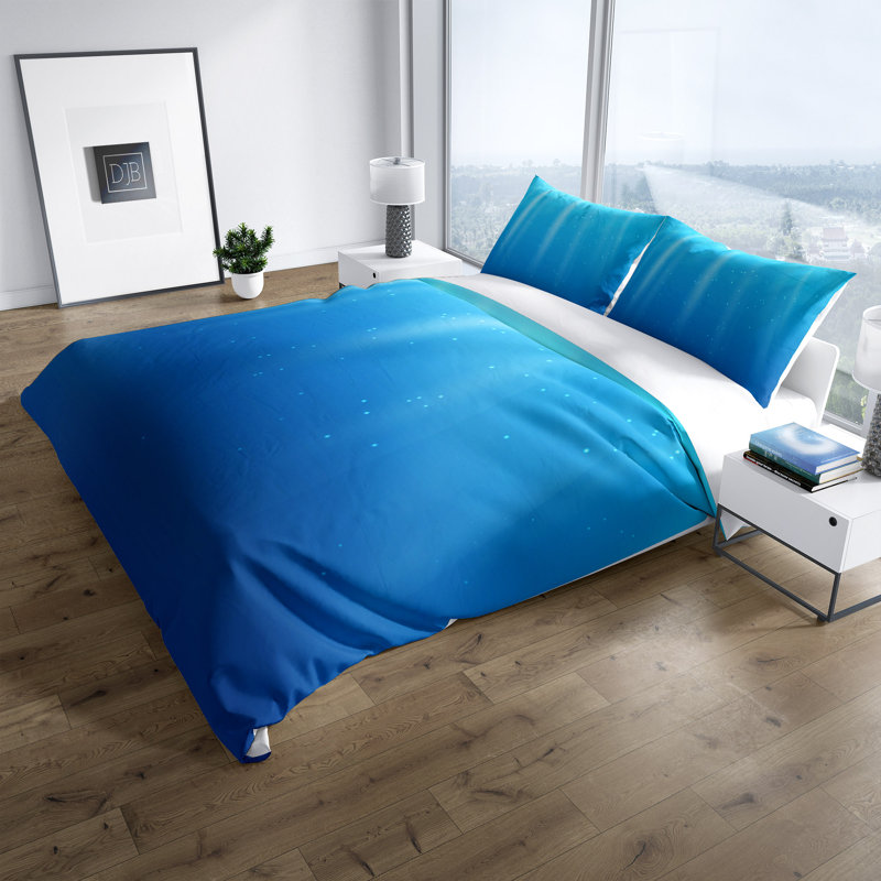  Ensemble de housse de couette Nautical Gradient Ocean, Housse de couette très grand + 2 taies décorativ