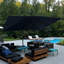 Parasol rectangulaire en porte-à-faux gris foncé de 132 po x 108 po avec tissu recyclé résistant à la décoloration et rotation à 360 degrés-1047785546-1007040247
