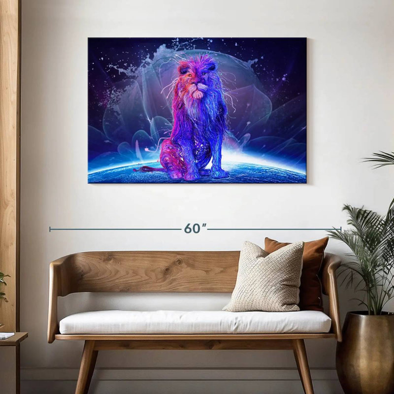 Brampt Abstract Colorful Lion, 30" H x 45" W