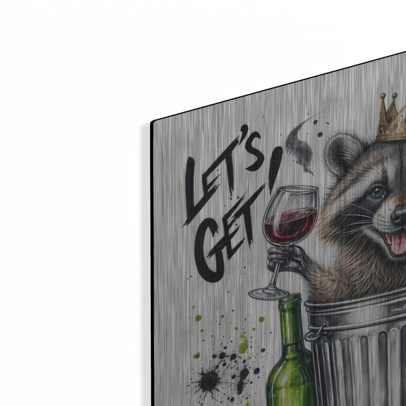 «Lets Get Trashed» par Rey Klimt, art mural en métal, H 24 po x l 24 po