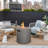 Aegean 24" Round Steel Propane Fire Pit Table with Hidden Tank Storage by Real Flame-95635477